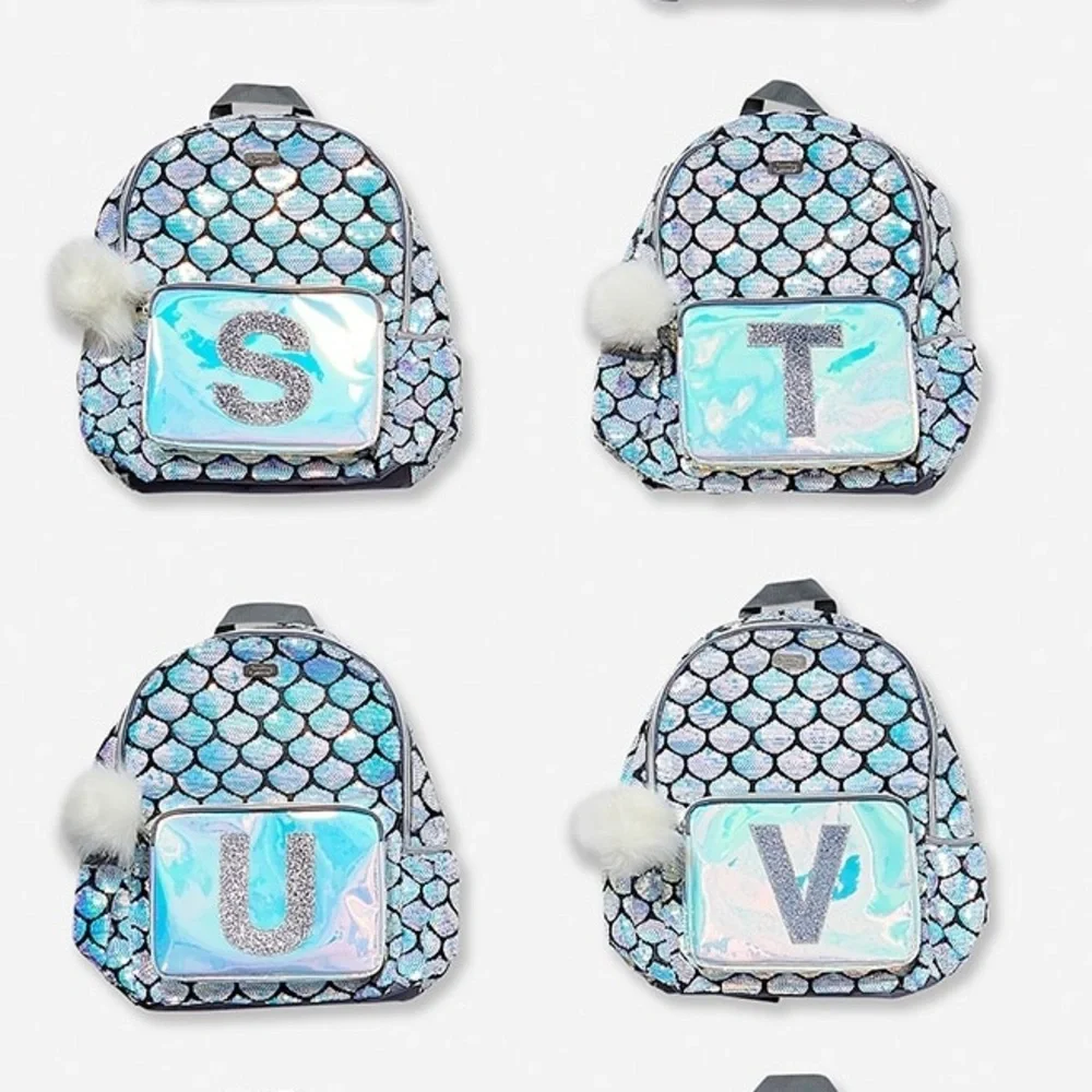 Justice Flip Sequins Mermaid Backpack initial T